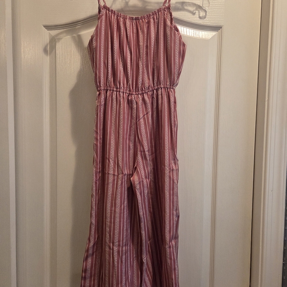 Striped Pink Jumpsuit for Kids - Picture 6 of 7